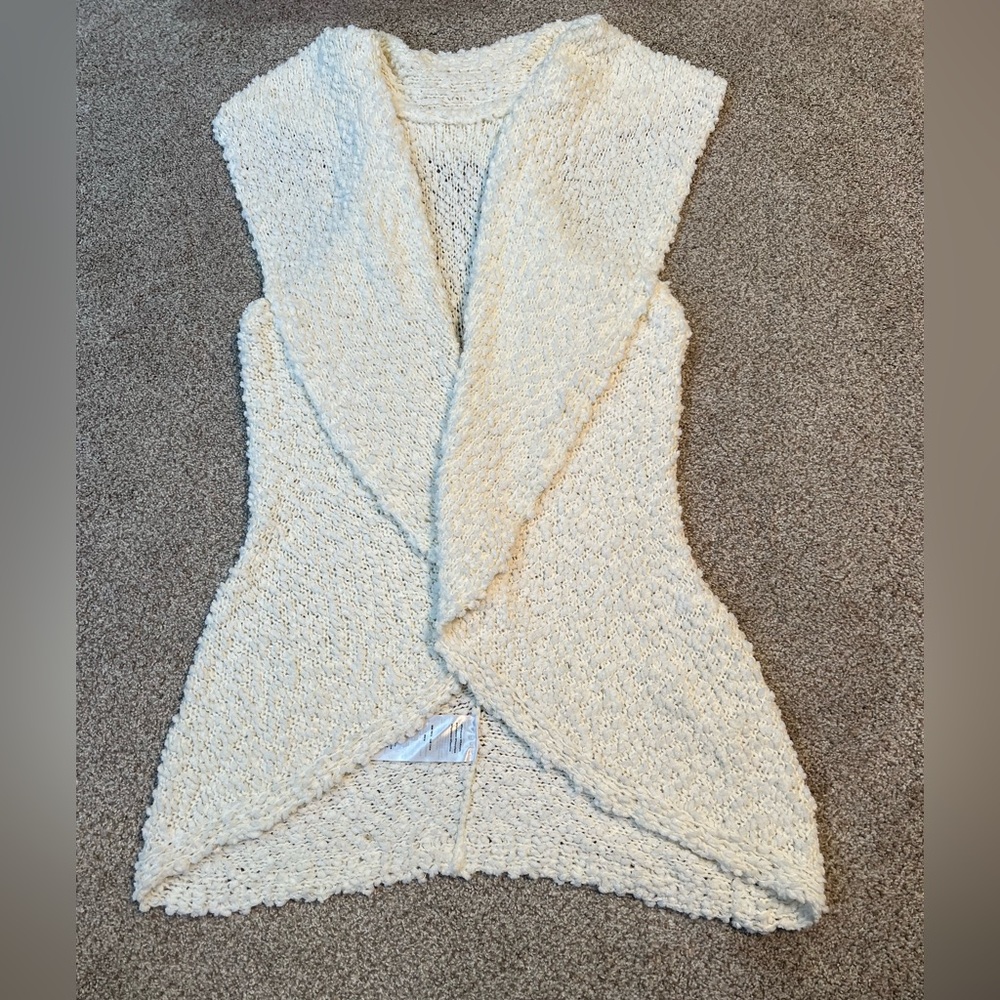 Cozy Cream Knit Sleeveless Cardigan